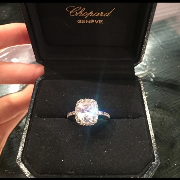 3Ct Halo 925 Princess Cushion Cut Engagement Ring - Picture 5 of 16